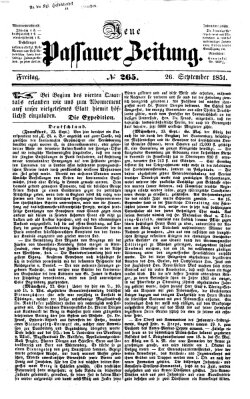 Neue Passauer Zeitung (Passauer Zeitung) Freitag 26. September 1851