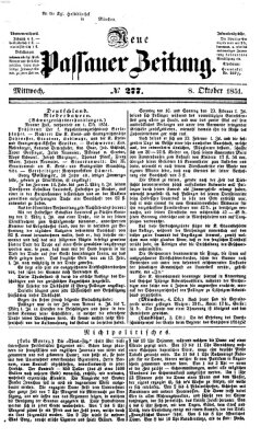 Neue Passauer Zeitung (Passauer Zeitung) Mittwoch 8. Oktober 1851
