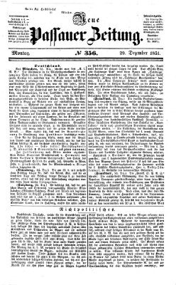 Neue Passauer Zeitung (Passauer Zeitung) Montag 29. Dezember 1851
