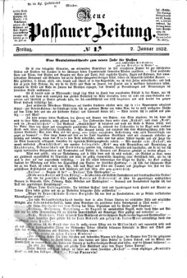 Neue Passauer Zeitung (Passauer Zeitung) Freitag 2. Januar 1852