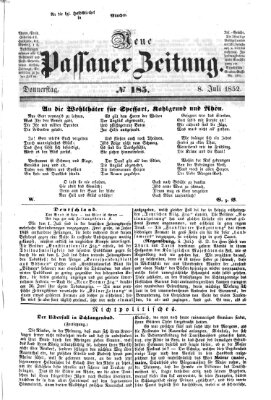 Neue Passauer Zeitung (Passauer Zeitung) Donnerstag 8. Juli 1852