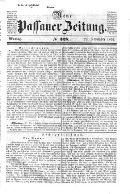 Neue Passauer Zeitung (Passauer Zeitung) Montag 29. November 1852