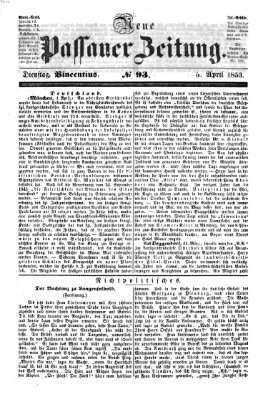 Neue Passauer Zeitung (Passauer Zeitung) Dienstag 5. April 1853