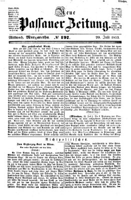 Neue Passauer Zeitung (Passauer Zeitung) Mittwoch 20. Juli 1853