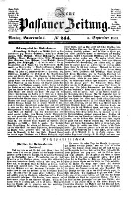 Neue Passauer Zeitung (Passauer Zeitung) Montag 5. September 1853