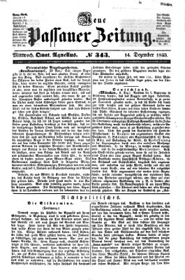 Neue Passauer Zeitung (Passauer Zeitung) Mittwoch 14. Dezember 1853