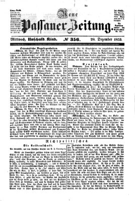 Neue Passauer Zeitung (Passauer Zeitung) Mittwoch 28. Dezember 1853