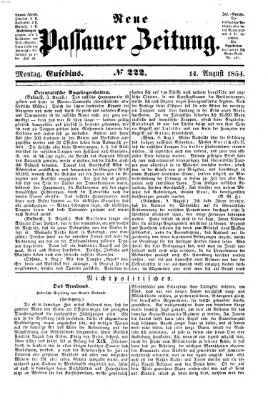 Neue Passauer Zeitung (Passauer Zeitung) Montag 14. August 1854
