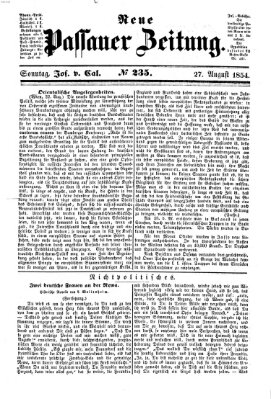 Neue Passauer Zeitung (Passauer Zeitung) Sonntag 27. August 1854