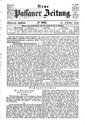 Neue Passauer Zeitung (Passauer Zeitung) Mittwoch 18. Oktober 1854