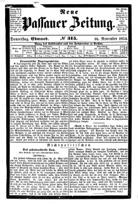 Neue Passauer Zeitung (Passauer Zeitung) Donnerstag 16. November 1854