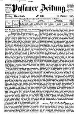 Passauer Zeitung Freitag 12. Januar 1855