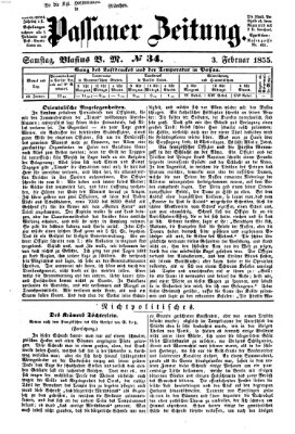 Passauer Zeitung Samstag 3. Februar 1855