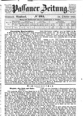 Passauer Zeitung Mittwoch 24. Oktober 1855