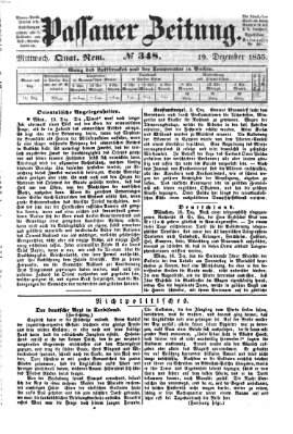 Passauer Zeitung Mittwoch 19. Dezember 1855