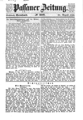 Passauer Zeitung Mittwoch 20. August 1856