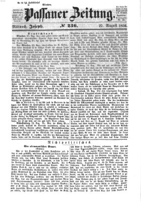 Passauer Zeitung Mittwoch 27. August 1856