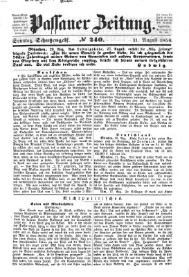 Passauer Zeitung Sonntag 31. August 1856