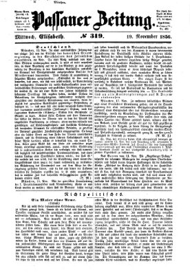 Passauer Zeitung Mittwoch 19. November 1856