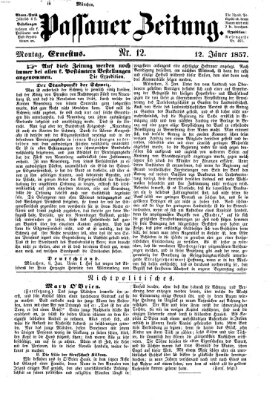 Passauer Zeitung Montag 12. Januar 1857