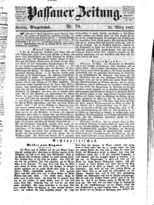 Passauer Zeitung Freitag 20. März 1857