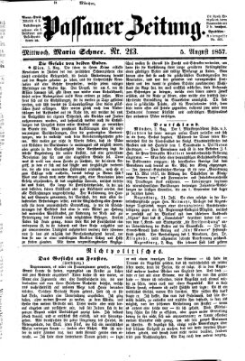 Passauer Zeitung Mittwoch 5. August 1857