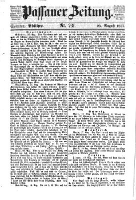 Passauer Zeitung Sonntag 23. August 1857