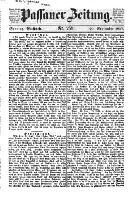 Passauer Zeitung Sonntag 20. September 1857