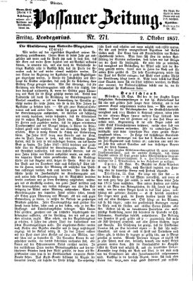 Passauer Zeitung Freitag 2. Oktober 1857