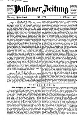 Passauer Zeitung Montag 5. Oktober 1857