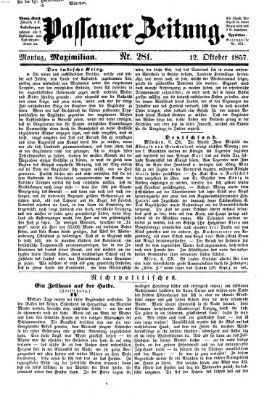 Passauer Zeitung Montag 12. Oktober 1857