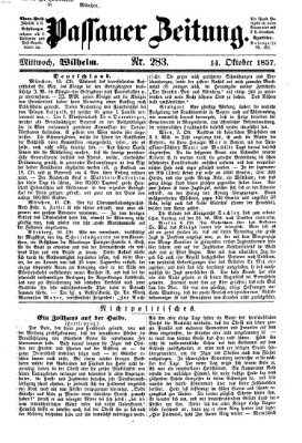 Passauer Zeitung Mittwoch 14. Oktober 1857
