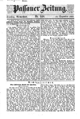 Passauer Zeitung Samstag 19. Dezember 1857