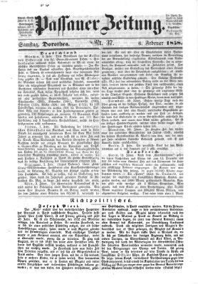 Passauer Zeitung Samstag 6. Februar 1858