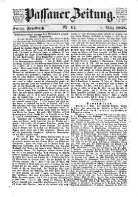 Passauer Zeitung Freitag 5. März 1858