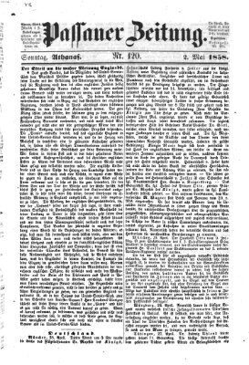 Passauer Zeitung Sonntag 2. Mai 1858