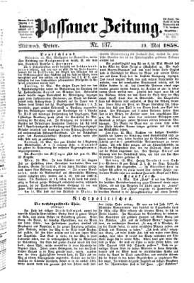 Passauer Zeitung Mittwoch 19. Mai 1858