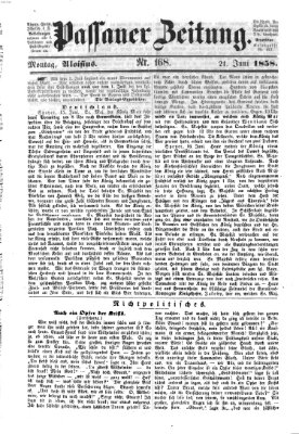 Passauer Zeitung Montag 21. Juni 1858
