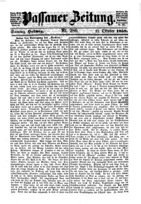 Passauer Zeitung Sonntag 17. Oktober 1858