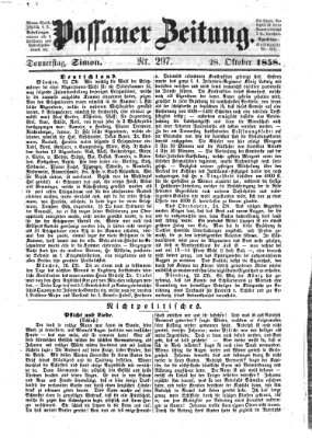 Passauer Zeitung Donnerstag 28. Oktober 1858