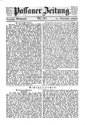 Passauer Zeitung Dienstag 16. November 1858