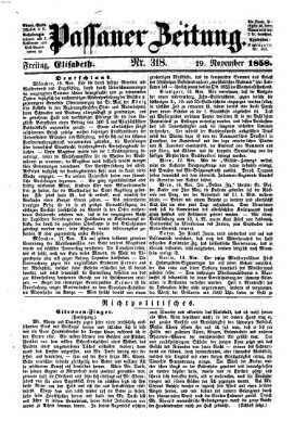 Passauer Zeitung Freitag 19. November 1858