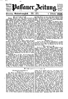 Passauer Zeitung Sonntag 2. Oktober 1859