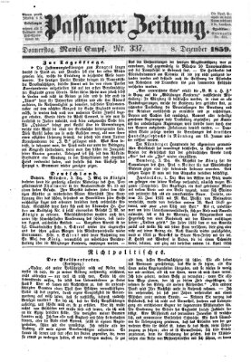 Passauer Zeitung Donnerstag 8. Dezember 1859