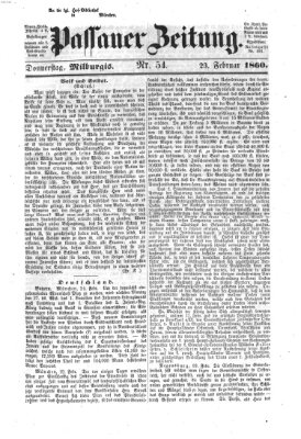Passauer Zeitung Donnerstag 23. Februar 1860