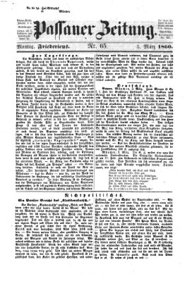 Passauer Zeitung Montag 5. März 1860