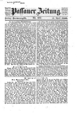Passauer Zeitung Freitag 13. April 1860