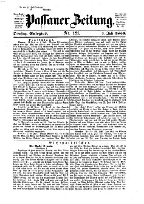 Passauer Zeitung Dienstag 3. Juli 1860