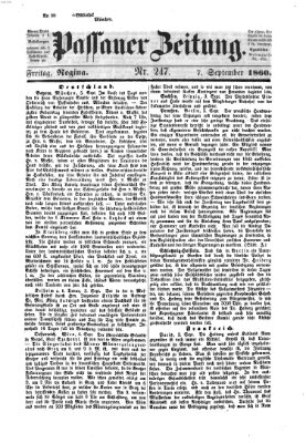 Passauer Zeitung Freitag 7. September 1860