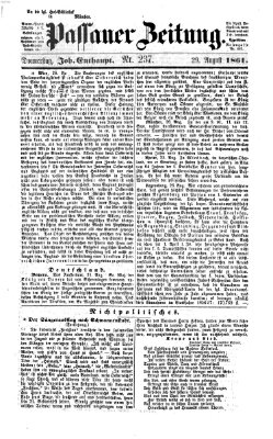 Passauer Zeitung Donnerstag 29. August 1861
